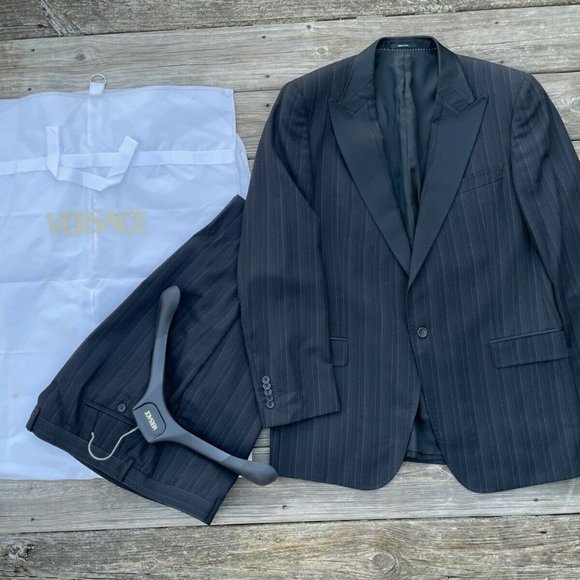 Versace Men Suits Two Piece Blazer Pant 100% Wool Suiting Size 58R Read Descr - Picture 9 of 14